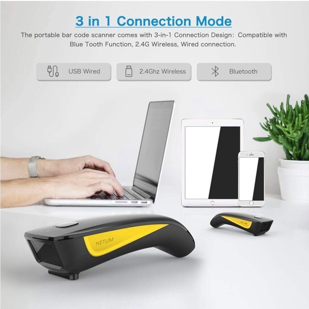 NETUM Barcode Scanner C750 Bluetooth Mini Barcode Scanner 2.4G Wireless - Picture 8 of 12